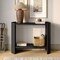 Curved Wood Leg Console Table - Modern Oval Sofa Table with Storage - Mid-Century Narrow Entryway Table - Easy to Assemble Hallway or Living Room Furniture - Black